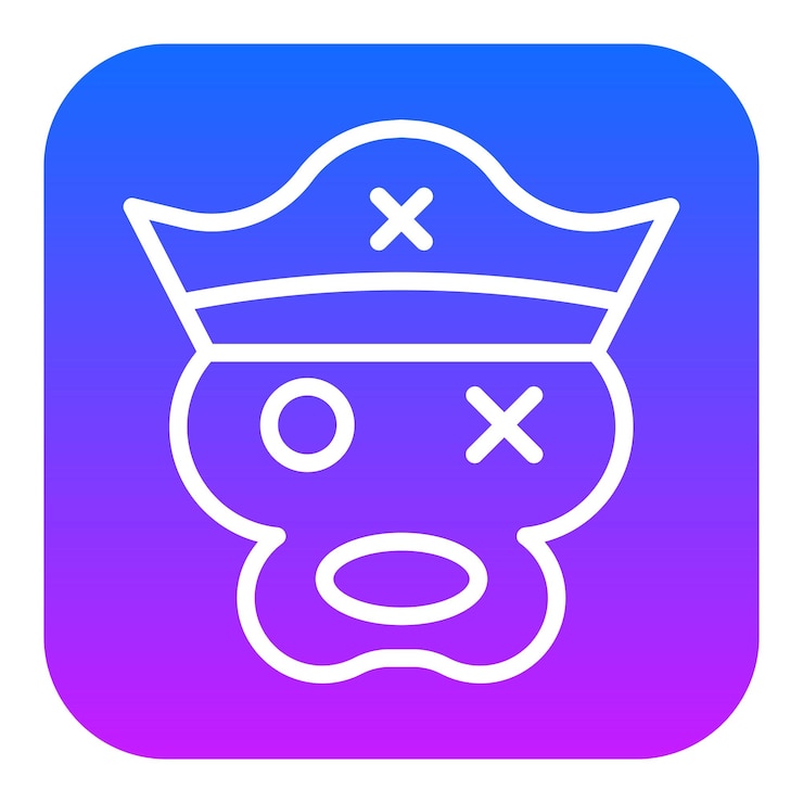 Vector 해적 원이 터 아이콘