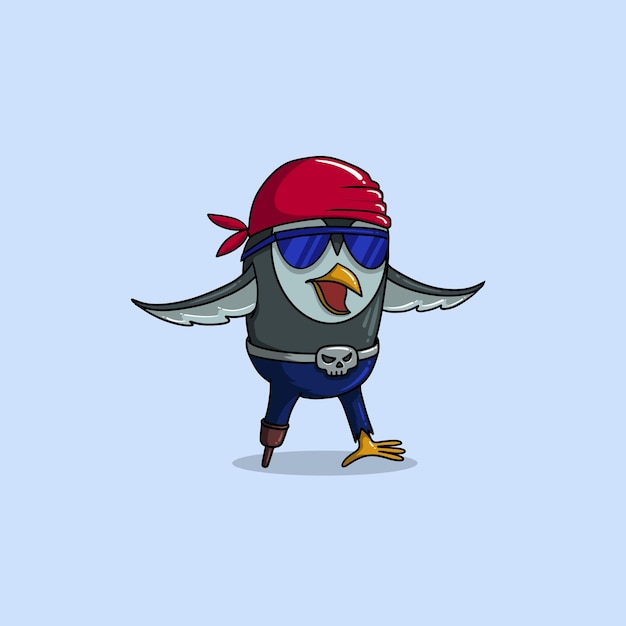 Pirate Owl Mascot Cartoon