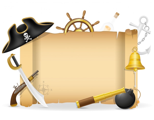 Pirate placard with copyspace vector illustration