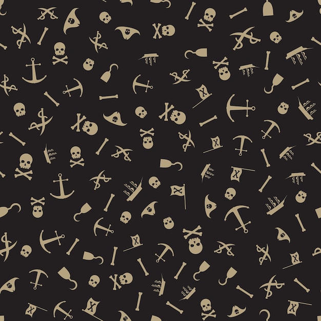 Vector pirate seamless pattern background