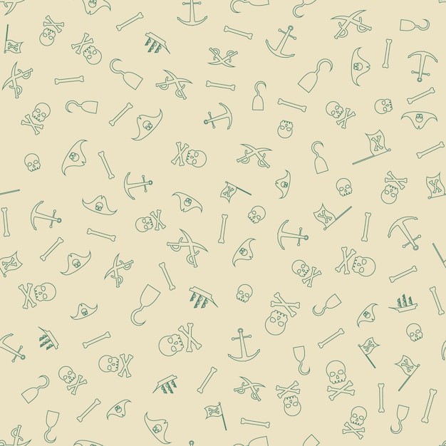 Pirate Seamless Pattern Background