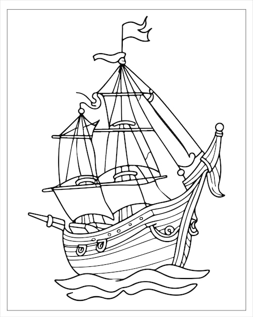 Pirate ship Coloring Pages