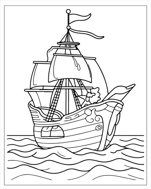 Pirate ship Coloring Pages