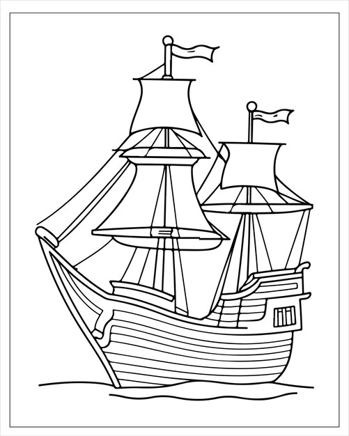 Pirate ship Coloring Pages