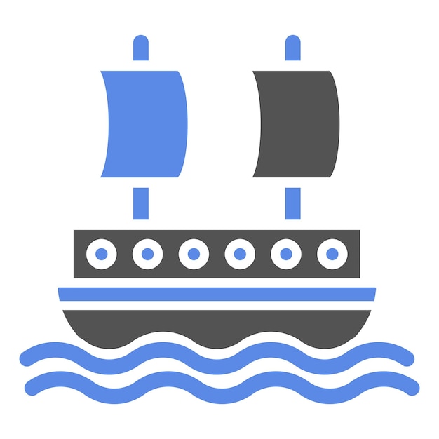 Vector pirate ship icon style