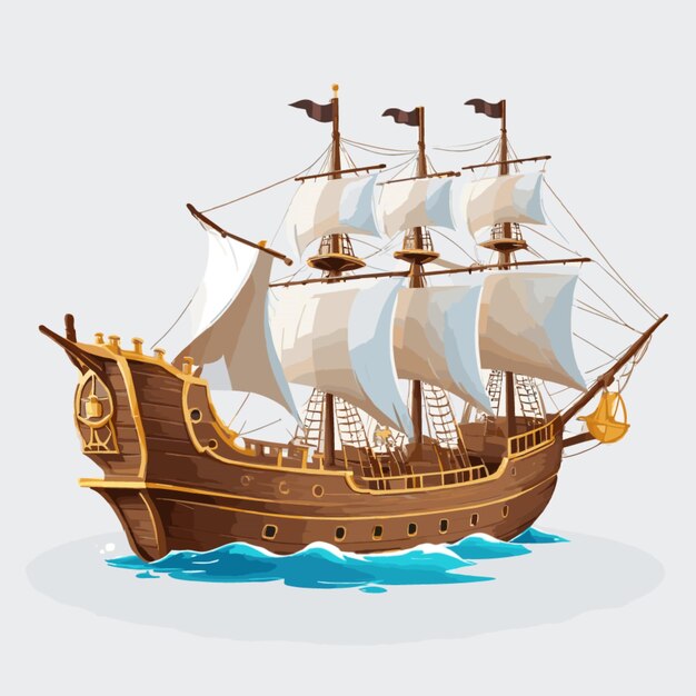 Pirate ship vector background