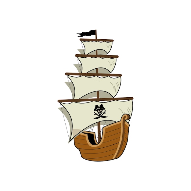 Пиратский корабль векторная иллюстрация