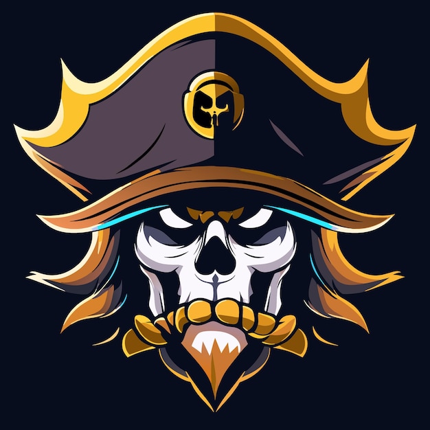 Vector pirate skull art for digital printing