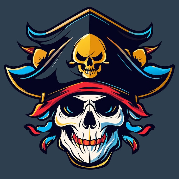 Vector pirate skull art for digital projects