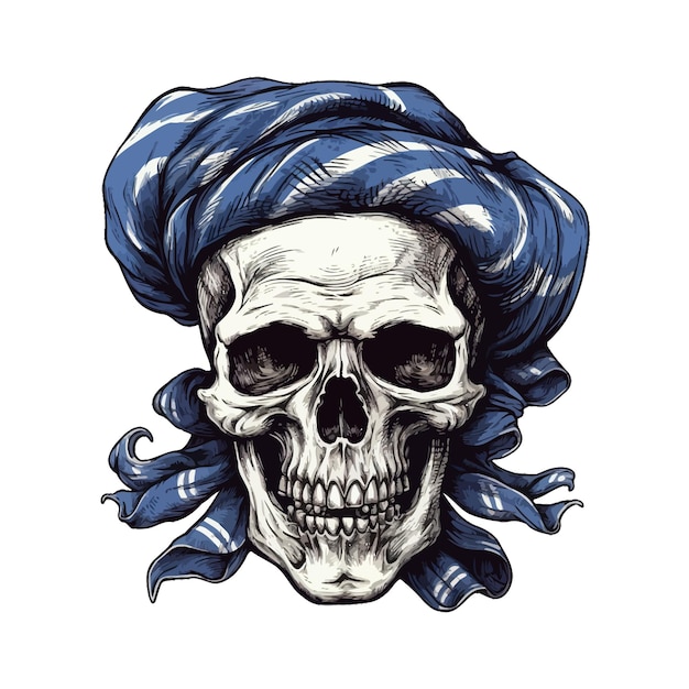 Pirate skull and bandana Vector illustration design