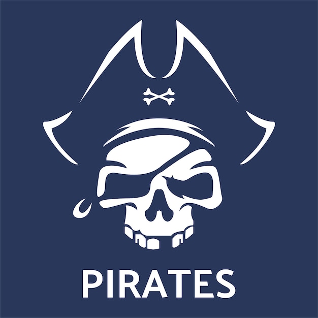 Pirate skull head can make a pirate logo