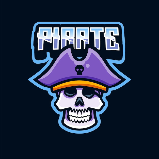 Pirate Skull Head Logo Illustration