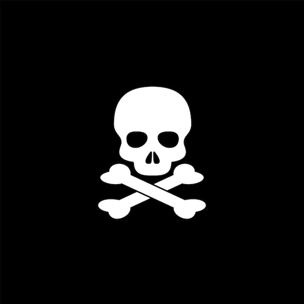 Vector pirate skull icon vector logo design template flat style