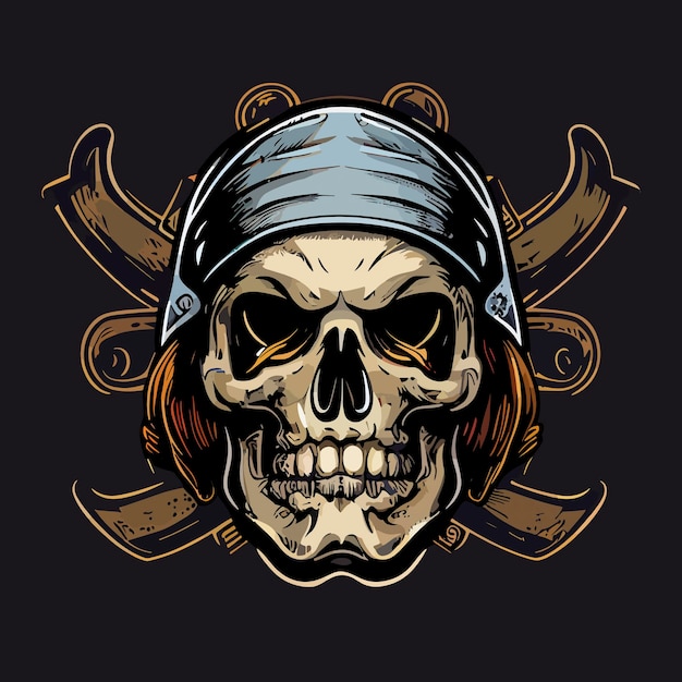 Pirate skull vector icon illustration