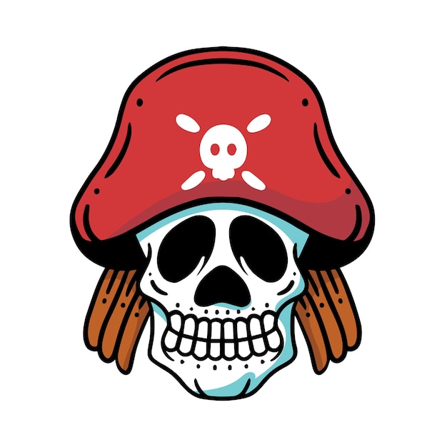 Pirate themed skull set design For tshirts stickers and other similar products