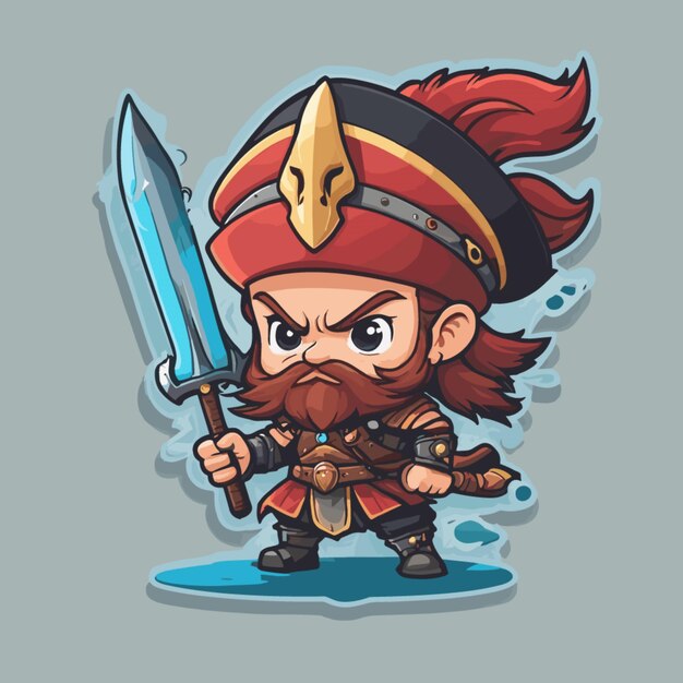 Vector pirate warrior cartoon vector