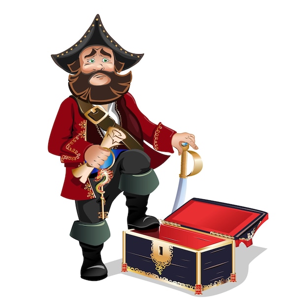 Vector pirate with an empty chest