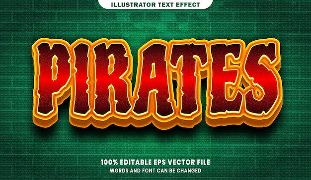 Piraten 3d bewerkbaar tekststijleffect