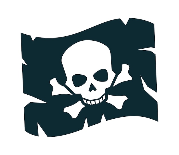 Piraten vlag pictogram vectorillustratie