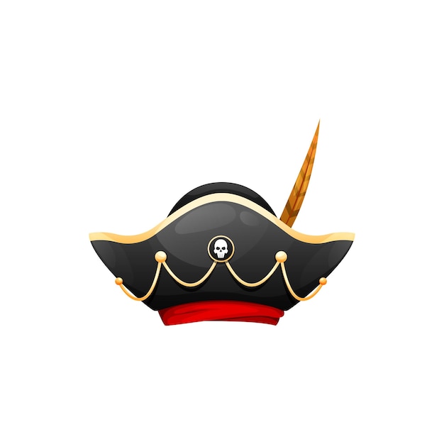 Piratenhoed kapitein hoofddeksel geïsoleerd matroos cap