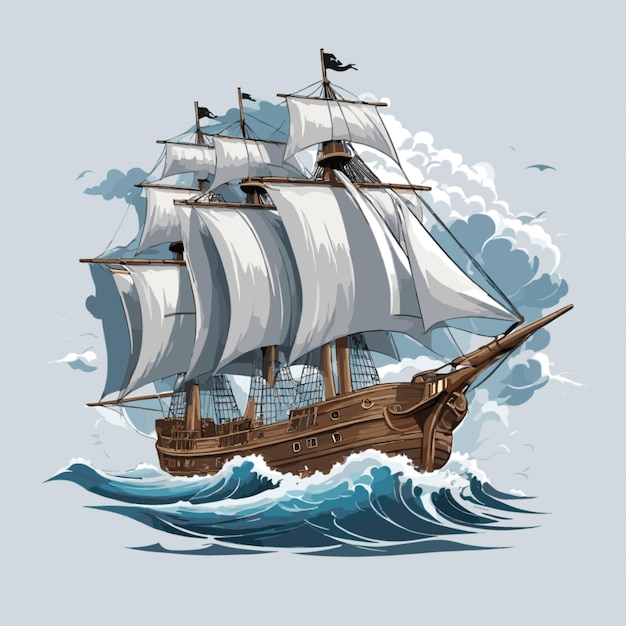 Vector piratenschip vector achtergrond