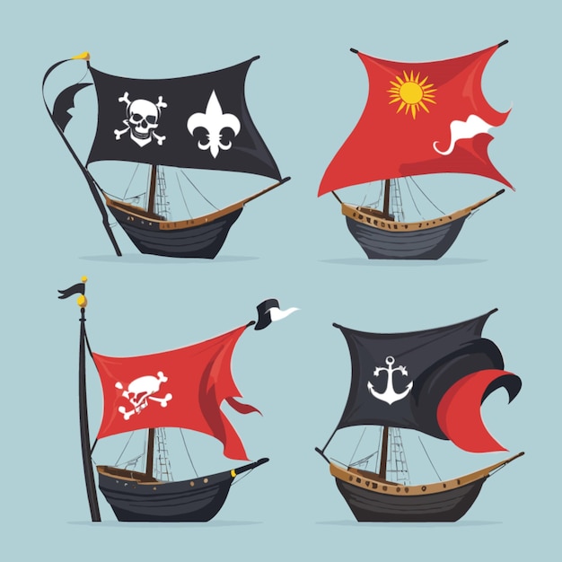 Vector piratenvlaggen vector