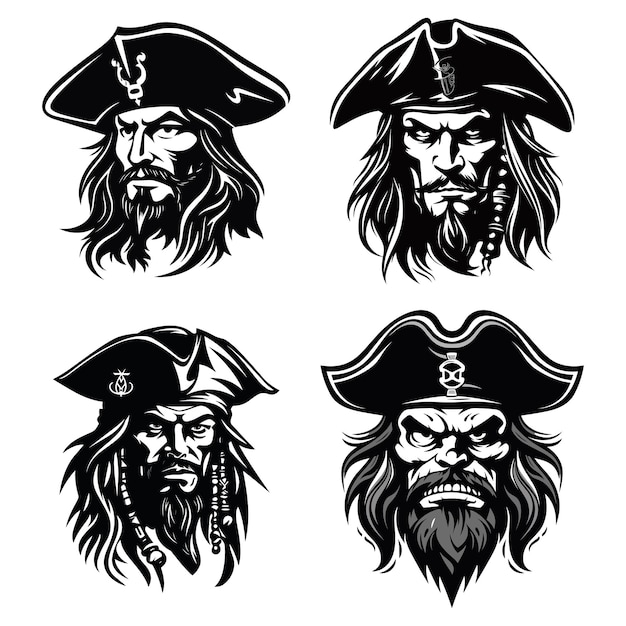 pirates head logo vector