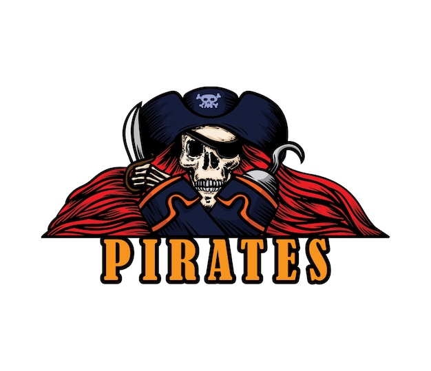 Vettore illustrazione di logo dei pirati