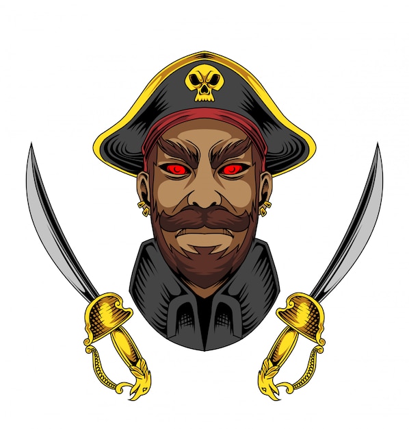 Logo di gioco mascotte dei pirati