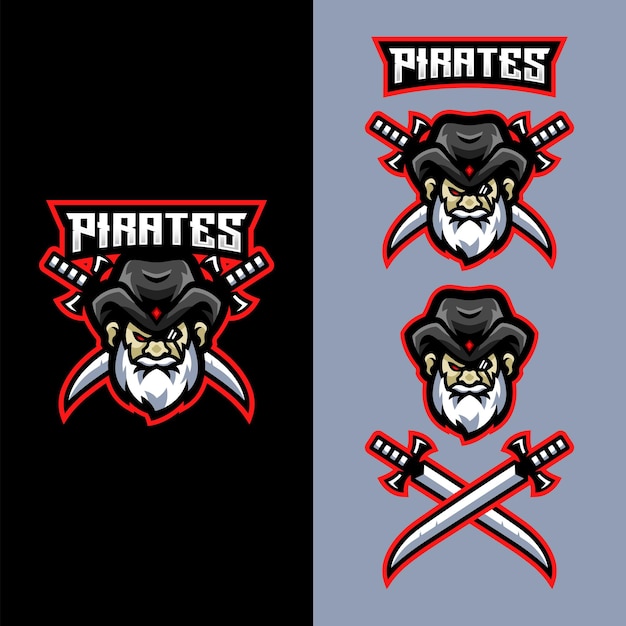 Vector pirates mascot logo for sports gaming esports team