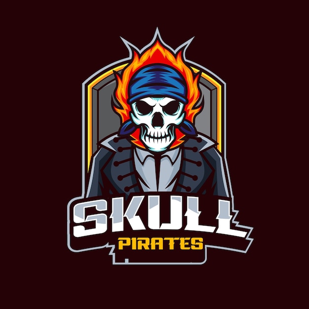 Pirates mascot logo with vector illustration in esport logo style