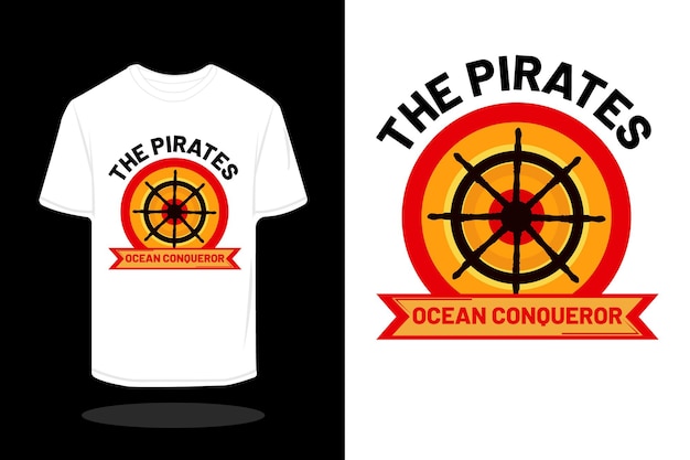 The pirates silhouette retro t shirt design