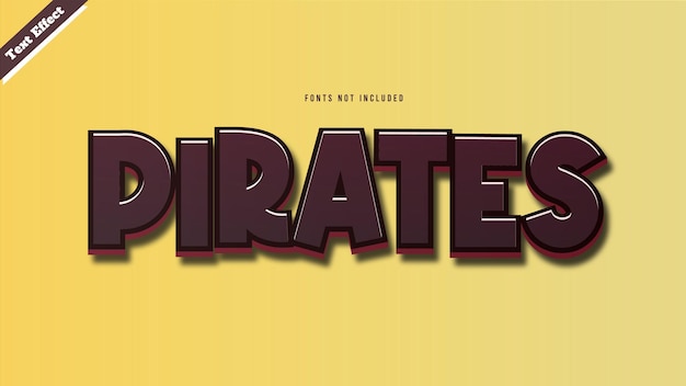 Pirates text effect design vector