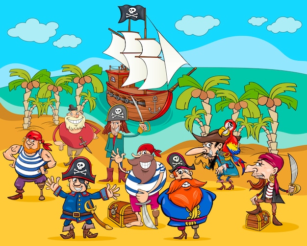 Pirati sul cartone animato isola del tesoro