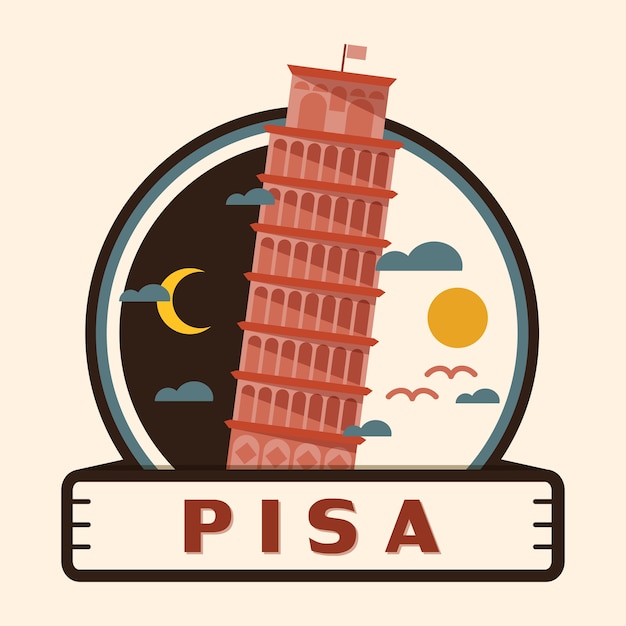 Vettore distintivo della città di pisa, italia