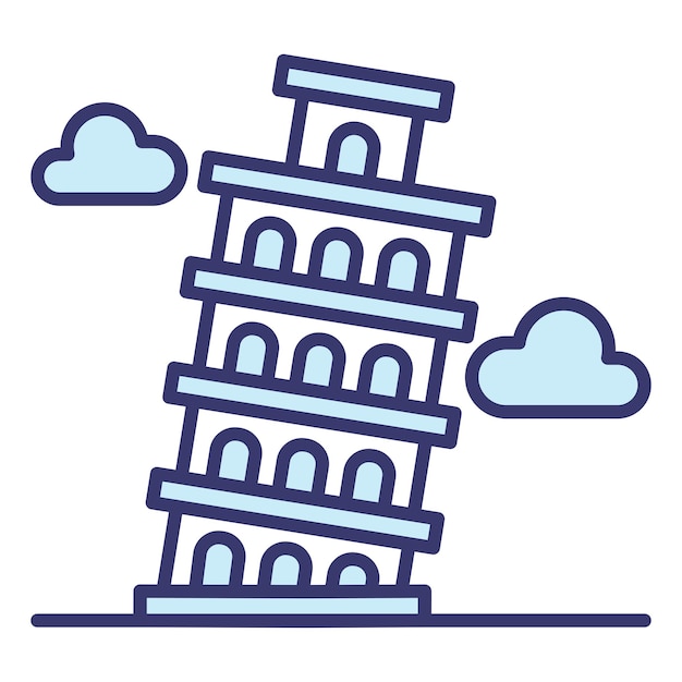 Vector pisa tower icon vector on trendy design