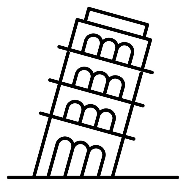 Vector pisa tower vector illustration style