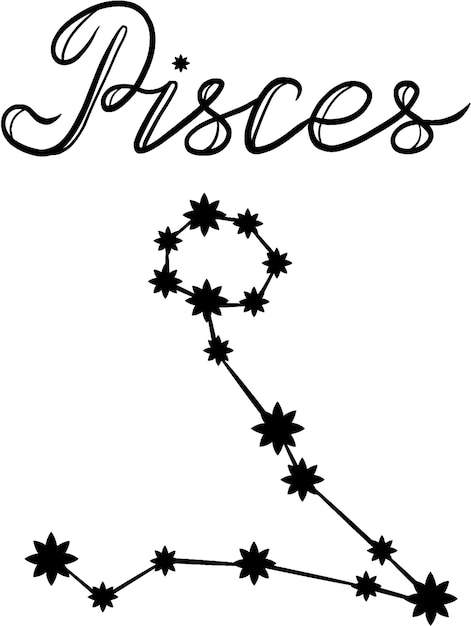 Pisces constellation vector