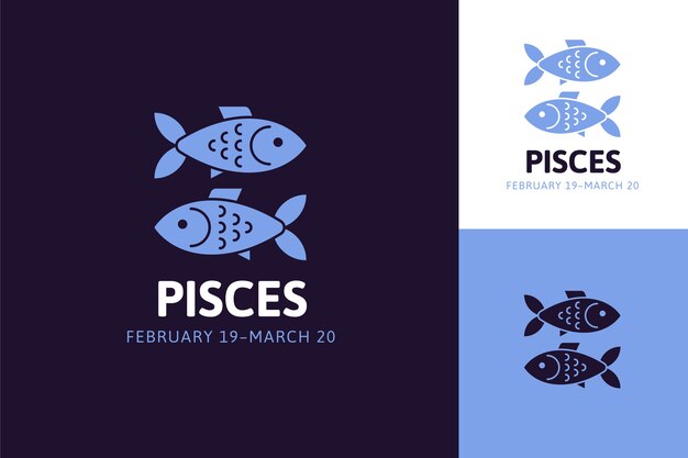 Pisces logo template