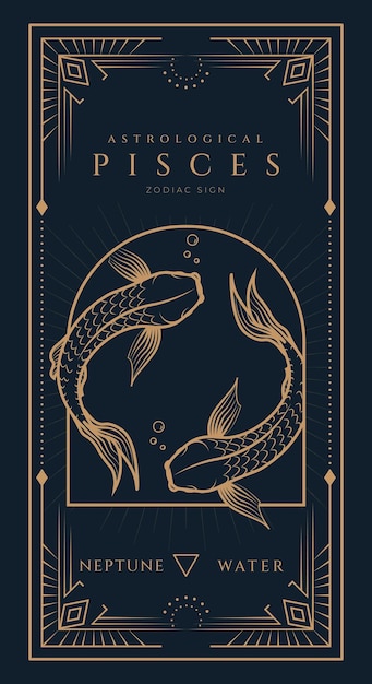 Vector pisces signs symbol zodiac illustration