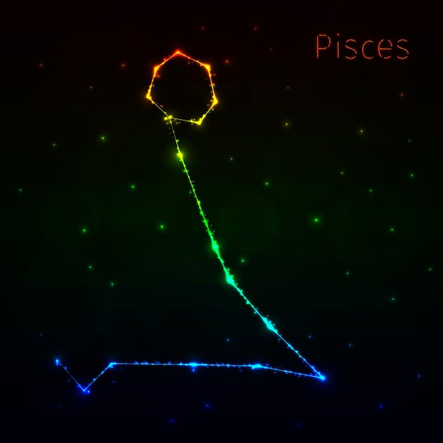 Pisces silhouette of lights