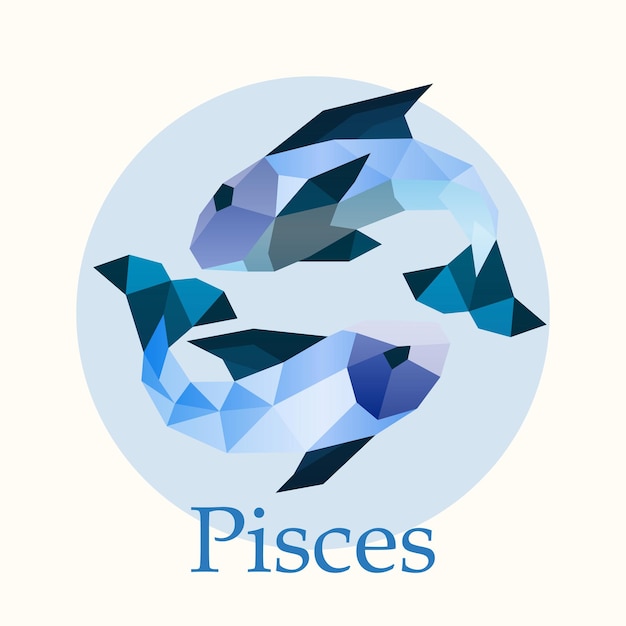 Vector pisces zodiac sign