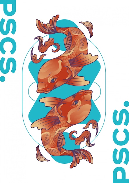 Vector pisces zodiac vector illustration