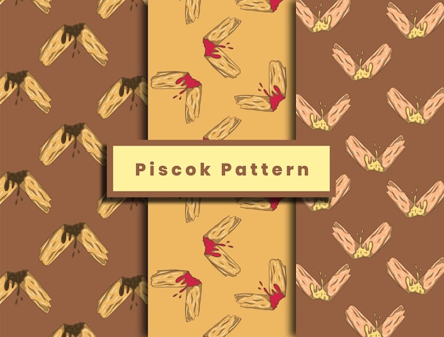 Piscok 전통적인 스낵 인도네시아 벡터 디자인 패턴