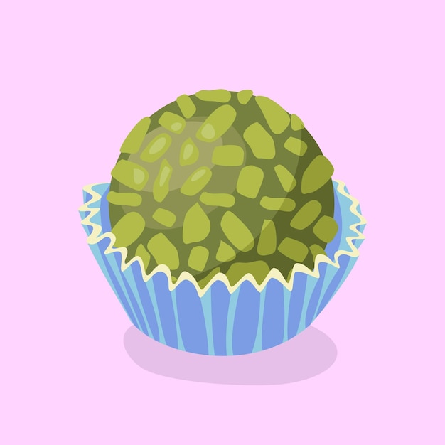 Vector pistachio green brigadeiro gourmet vector