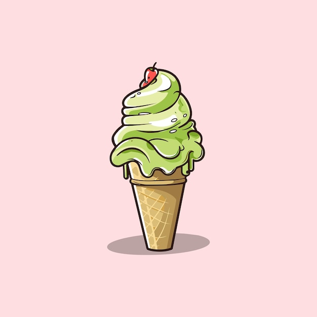 pistachio ice cream clip art illustration