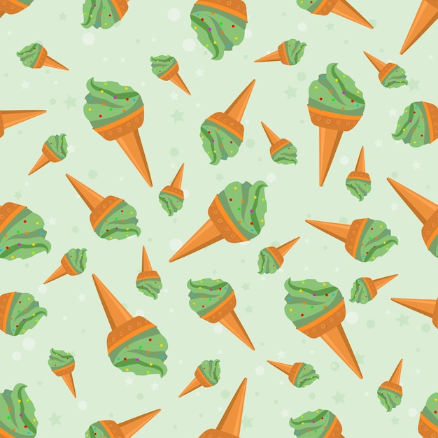 Pistachio ice cream pattern background