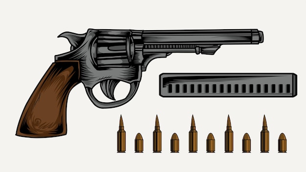 Vector pistol gun illustration