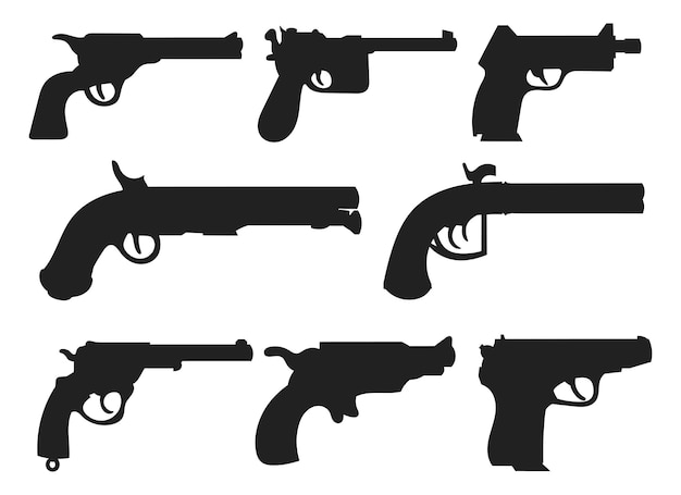 Иллюстрация векторного дизайна пистолета на белом фоне