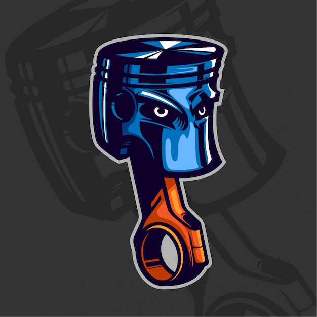 Vector piston character design concept cartoon